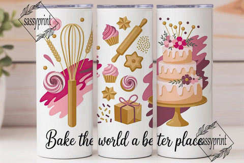 Baking Themed Tumbler Wrap PNG Sublimation sassyprint 