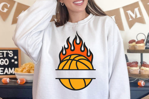 Baksetball svg, Basketball with Flames svg, Basketball shirt svg, Basketball Mom svg, Basketball player svg SVG DesignDestine 