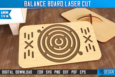 Balance Board Laser Cut | Balancing Platform | Maze | Activity Board | CNC File SVG Fly Design 