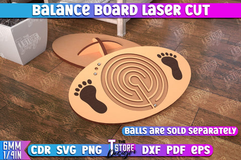 Balance Board Laser Cut Bundle | Balancing Platform | Maze | CNC File SVG The T Store Design 
