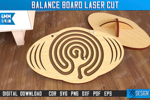 Balance Boards Laser Cut Bundle | Balancing Platform | Maze | Activity Board | CNC Files SVG Fly Design 