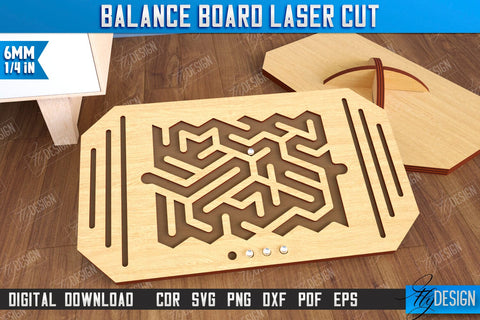 Balance Boards Laser Cut Bundle | Balancing Platform | Maze | Activity Board | CNC Files SVG Fly Design 