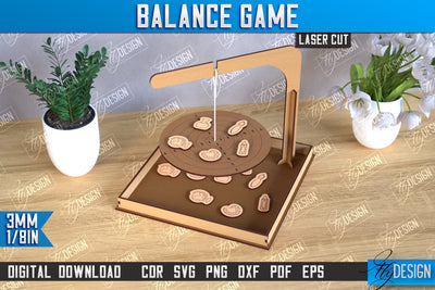 Balance Game Laser Cut | Counter Balance | Board Game | Game with Elements | CNC File SVG Fly Design 