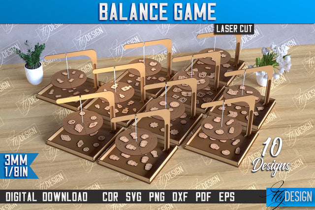 Balance Games Laser Cut Bundle | Counter Balance | Board Game | Game with Elements | CNC Files SVG Fly Design 