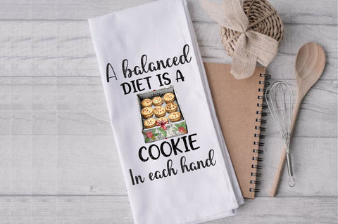 Balanced Diet Christmas Cookie Dish Towel Sublimation Sublimation Jagonath Roy 