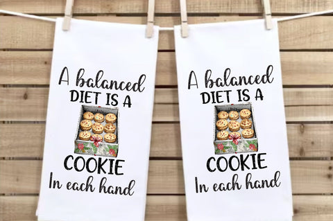 Balanced Diet Christmas Cookie Dish Towel Sublimation Sublimation Jagonath Roy 