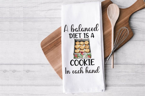 Balanced Diet Christmas Cookie Dish Towel Sublimation Sublimation Jagonath Roy 