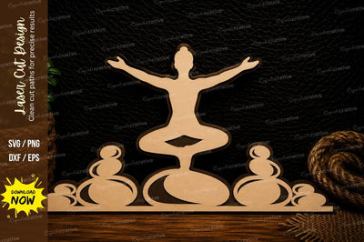 Balanced Yoga Meditation Laser Cut Svg Design SVG Regulrcrative 