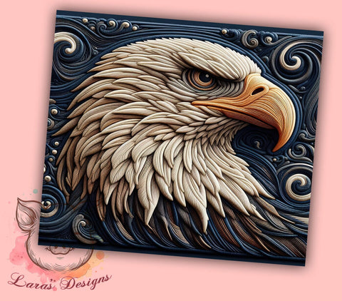Bald Eagle 20 oz Skinny Tumbler Sublimation Design, Straight & Tapered Tumbler Png, Bald Eagle Embroidery Embroidered Tumbler Png, Digital Download PNG Sublimation Lara' s Designs 