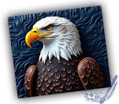 Bald Eagle 20oz Skinny Tumbler PNG, American Bald Eagle Tumbler Sublimation Wrap, Straight & Tapered Tumbler Wrap, Instant Digital Download Sublimation ToriDesigns 