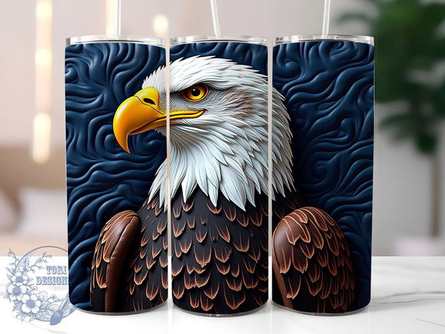 Bald Eagle 20oz Skinny Tumbler PNG, American Bald Eagle Tumbler Sublimation Wrap, Straight & Tapered Tumbler Wrap, Instant Digital Download Sublimation ToriDesigns 