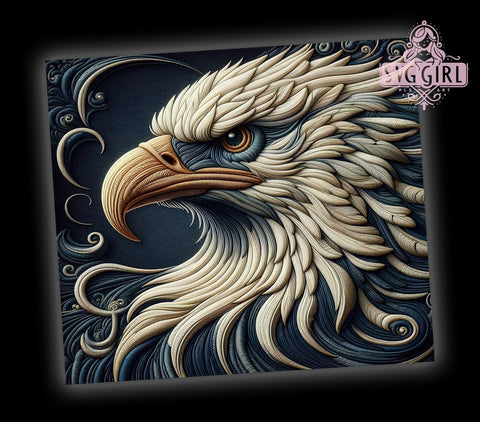 Bald Eagle 20oz Tumbler Wrap Sublimation Design, Straight Tapered Tumbler Wrap, American Eagle Tumbler Png, Instant Digital Download Sublimation SvggirlplusArt 