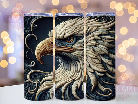 Bald Eagle 20oz Tumbler Wrap Sublimation Design, Straight Tapered Tumbler Wrap, American Eagle Tumbler Png, Instant Digital Download Sublimation SvggirlplusArt 