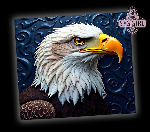 Bald Eagle 20oz Tumbler Wrap Sublimation Design, Straight Tapered Tumbler Wrap, American Eagle Tumbler Png, Instant Digital Download Sublimation SvggirlplusArt 