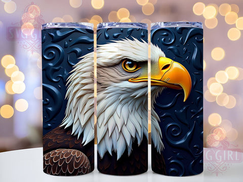 Bald Eagle 20oz Tumbler Wrap Sublimation Design, Straight Tapered Tumbler Wrap, American Eagle Tumbler Png, Instant Digital Download Sublimation SvggirlplusArt 