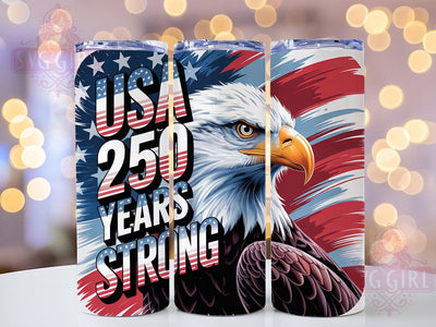 Bald Eagle 250th USA 20oz Tumbler, USA Flag Wrap, Sublimation Gift, Patriotic Mug, 20oz Tumbler Design, Bald Eagle Graphic, 250th Anniversary Theme Sublimation SvggirlplusArt 