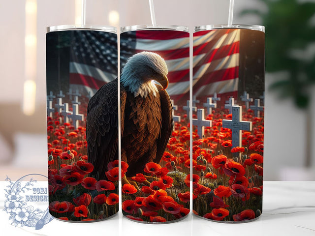 Bald Eagle American Flag Patriotic Veterans Tumbler, American Flag Tumbler, Memorial Tumbler Wrap, Patriotic Tumbler, Eagle Sublimation Design, USA Tumbler Art, Veterans Tumbler Design Sublimation ToriDesigns 