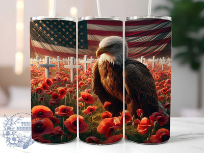 Bald Eagle American Flag Patriotic Veterans Tumbler, American Flag Tumbler, Memorial Tumbler Wrap, Patriotic Tumbler, Eagle Sublimation Design, USA Tumbler Art, Veterans Tumbler Design Sublimation ToriDesigns 