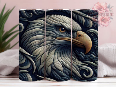 Bald Eagle Embroidery Embroidered 20 oz Skinny Tumbler Sublimation Design, Straight & Tapered Tumbler Png, Bald Eagle Tumbler Png, Digital Download PNG Sublimation Li Zamperini 