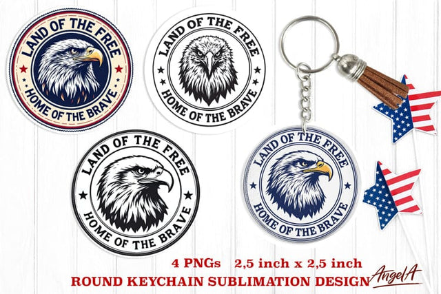 Bald Eagle keychain sublimation USA patriotic designs PNG Sublimation Angelina Semenova 
