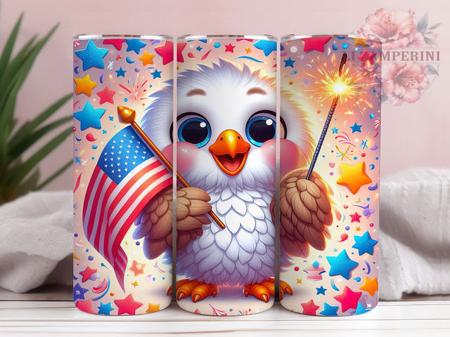 Bald Eagle Patriotic 20oz Tumbler, Patriotic Theme, Bald Eagle, American Pride, Tumbler Wrap, Sublimation Design, 20oz Tumbler Sublimation Li Zamperini 