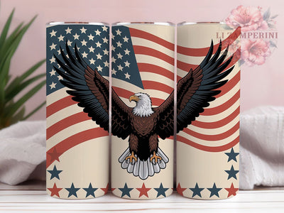 Bald Eagle Patriotic 20oz Tumbler, USA Flag Wrap, Sublimation Gift, Patriotic Mug, 20oz Tumbler Design, Bald Eagle Graphic, American Pride Theme Sublimation Li Zamperini 