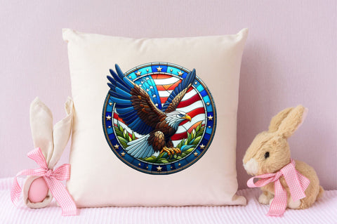 Bald Eagle Stained Glass North America Clipart Bundle Sublimation SVGArt 
