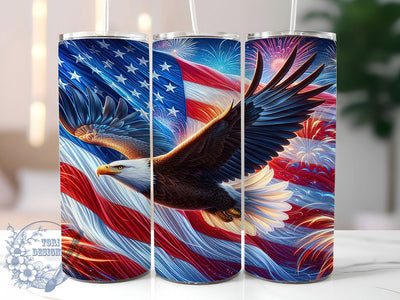 Bald Eagle USA Flag 20oz Tumbler, American Flag Wrap, Patriotic USA Design, Bald Eagle Sublimation, Independence Day Wrap, 20oz Tumbler Design, PNG Tumbler Wrap Sublimation ToriDesigns 
