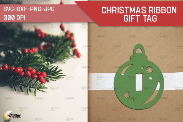 Ball SVG. Christmas Ribbon Gift Tag Paper Cut 3D Paper Evgenyia Guschina 