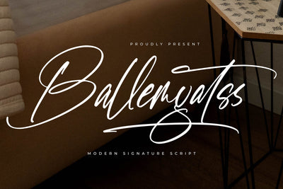 Ballemyatss - Modern Signature Script Font Letterena Studios 