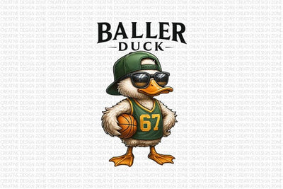 Baller Duck PNG Basketball Cartoon SVG BillahCrafts 