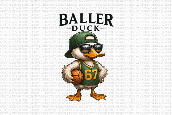 Baller Duck PNG Basketball Cartoon SVG BillahCrafts 