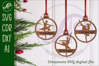 Ballerina Christmas Ornament SVG laser cut SVG APInspireddesigns 