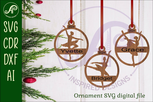 Ballerina Christmas Ornament SVG laser cut SVG APInspireddesigns 