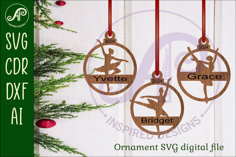 Ballerina Christmas Ornament SVG laser cut SVG APInspireddesigns 