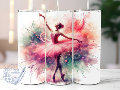 Ballerina Dancer 20oz Skinny Tumbler, Ballerina Tumbler Png, Straight & Tapered Tumbler Wrap, Instant Digital Download Sublimation ToriDesigns 