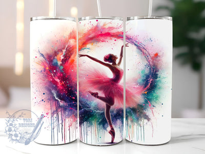 Ballerina Dancer 20oz Skinny Tumbler, Ballerina Tumbler Png, Straight & Tapered Tumbler Wrap, Instant Digital Download Sublimation ToriDesigns 