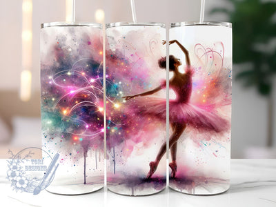 Ballerina Dancer 20oz Skinny Tumbler, Ballerina Tumbler Png, Straight & Tapered Tumbler Wrap, Instant Digital Download Sublimation ToriDesigns 