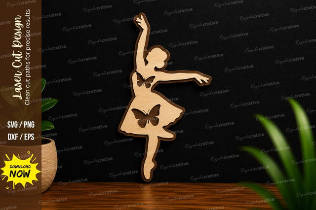 Ballerina Dancer Silhouette Laser Cut SVG File SVG Regulrcrative 