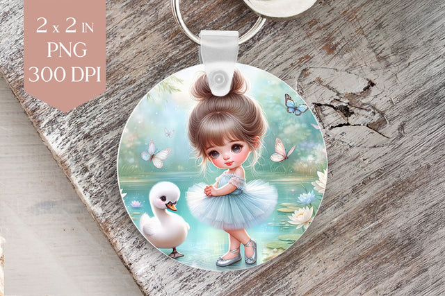Ballerina Girl and Swan Sublimation PNG Sublimation BijouBay 