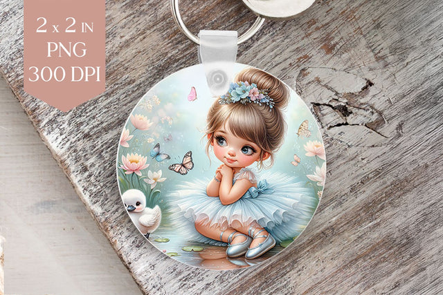 Ballerina Girl Keyring Sublimation PNG Sublimation BijouBay 