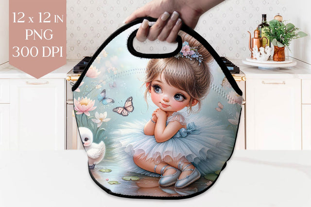Ballerina Girl Lunch Bag Sublimation PNG Sublimation BijouBay 