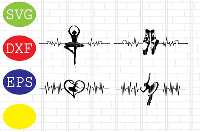 Ballerina Heartbeat Svg, Jpg, Eps, Dxf Files SVG DigitalSvgFiles 
