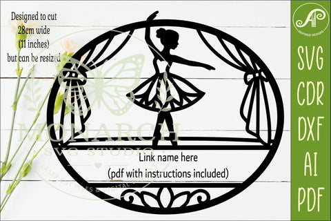 Ballerina Name Sign SVG | Personalized Ballet Wall Decor SVG APInspireddesigns 