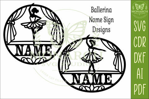 Ballerina Name Sign SVG | Personalized Ballet Wall Decor SVG APInspireddesigns 