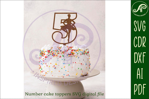 Ballerina number cake toppers SVG cut files SVG APInspireddesigns 
