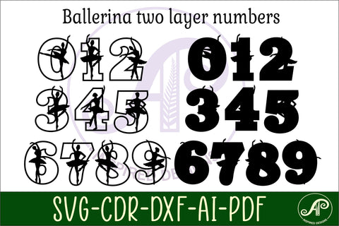 Ballerina number two layer wall sign SVG cut files SVG APInspireddesigns 