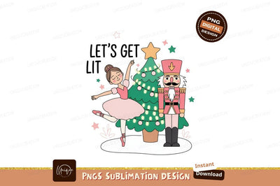 Ballerina nutcracker christmas tree festive image Sublimation Designangry 