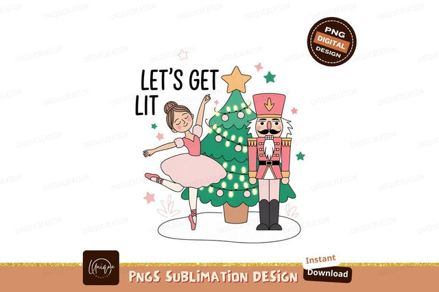 Ballerina nutcracker christmas tree festive image Sublimation Designangry 