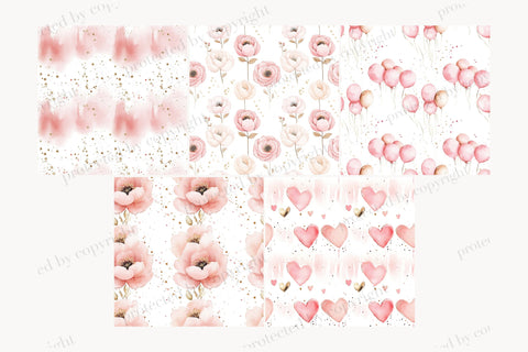 Ballerina Papers | Rose Gold Pattern Digital Pattern GlamArtZhanna 